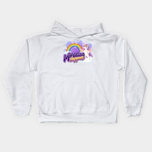 Fantasy White Purple Unicorn Design Kids Hoodie